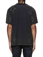 Rhinestone Star Cotton Jersey T-Shirt