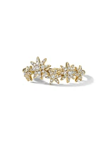 Starburst Cluster Band Ring 18K Yellow Gold