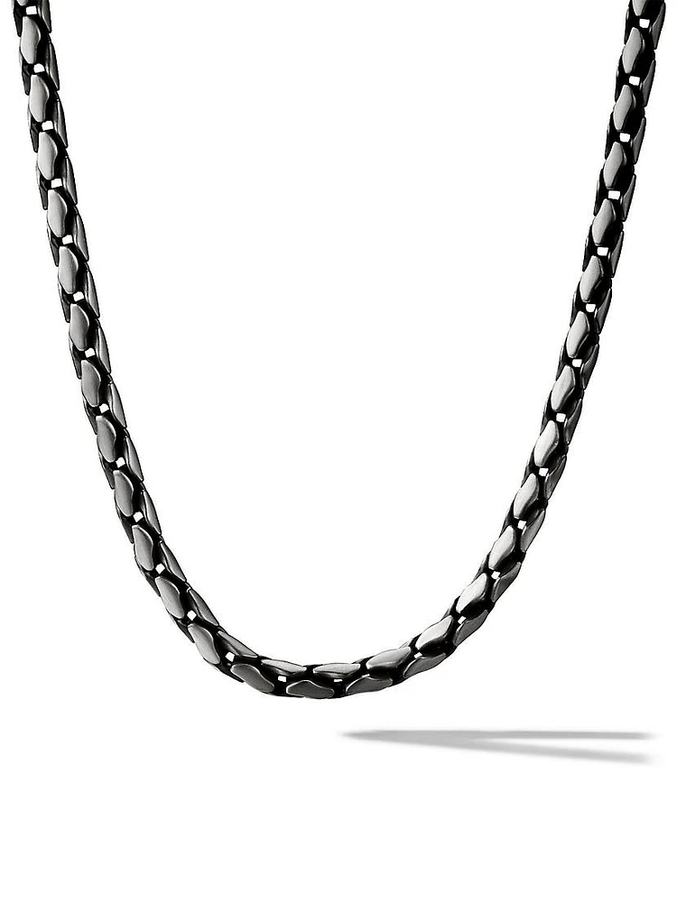 Fluted Chain Necklace Sterling Silver, 5MM