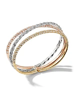 Sculpted Cable Flex Three Row Bracelet in 18K Gold