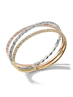 Sculpted Cable Flex Three Row Bracelet 18K Gold