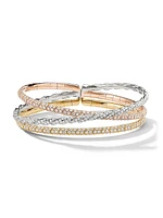 Sculpted Cable Flex Three Row Bracelet in 18K Gold