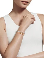 Sculpted Cable Flex Three Row Bracelet in 18K Gold