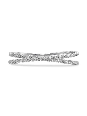 Sculpted Cable Flex Two Row Bracelet 18K White Gold