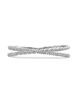 Sculpted Cable Flex Two Row Bracelet 18K White Gold