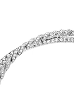 Sculpted Cable Flex Two Row Bracelet 18K White Gold