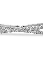 Sculpted Cable Flex Two Row Bracelet 18K White Gold