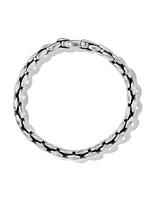 Elongated Box Chain Bracelet Sterling Silver, 6MM