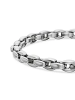 Elongated Box Chain Bracelet Sterling Silver, 6MM