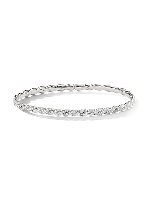 Sculpted Cable Flex Bracelet 18K White Gold