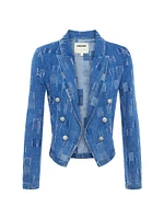 Wayne Patchwork Denim Crop Blazer