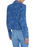 Wayne Patchwork Denim Crop Blazer