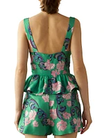 Eden Floral Silk Peplum Top