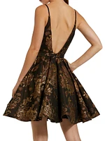 Floral Jacquard Cocktail Minidress