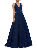 Shimmer Pleated A-Line Ballgown