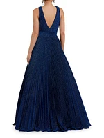 Shimmer Pleated A-Line Ballgown