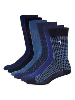 6-Pack Stretch Cotton-Blend Socks