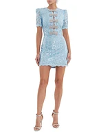 Nicky Hilton x Rebecca Vallance Leyla Sequined Lace Minidress