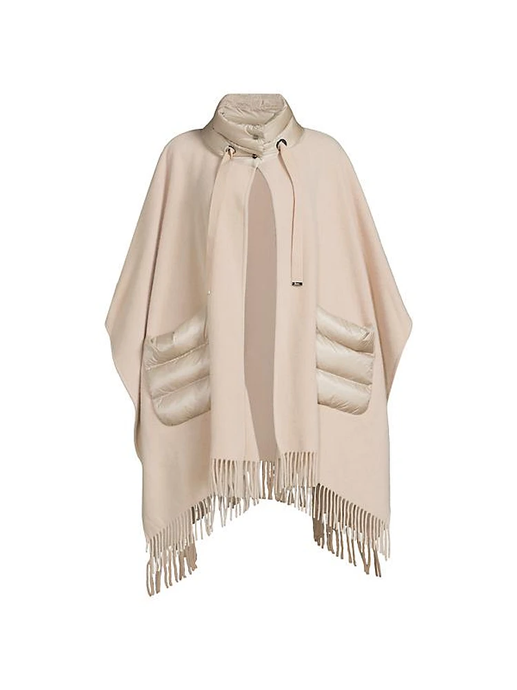 Wool-Cashmere Open Poncho