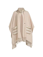 Wool-Cashmere Open Poncho