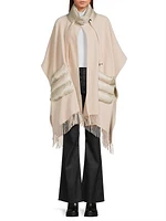 Wool-Cashmere Open Poncho