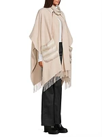 Wool-Cashmere Open Poncho