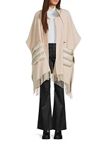 Wool-Cashmere Open Poncho