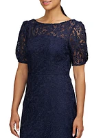 Portia Floral Lace Midi-Dress