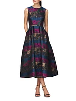 Faye Painterly Jacquard Cocktail Dress