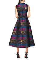 Faye Painterly Jacquard Cocktail Dress