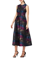 Faye Painterly Jacquard Cocktail Dress