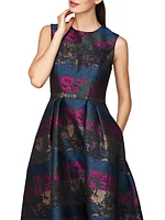 Faye Painterly Jacquard Cocktail Dress