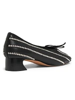 ID 35MM Crystal-Inlaid Leather Ballerina Pumps