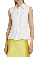 Sleeveless Button-Front Shirt
