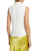 Sleeveless Button-Front Shirt