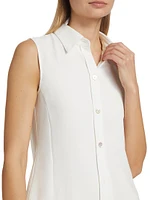 Sleeveless Button-Front Shirt