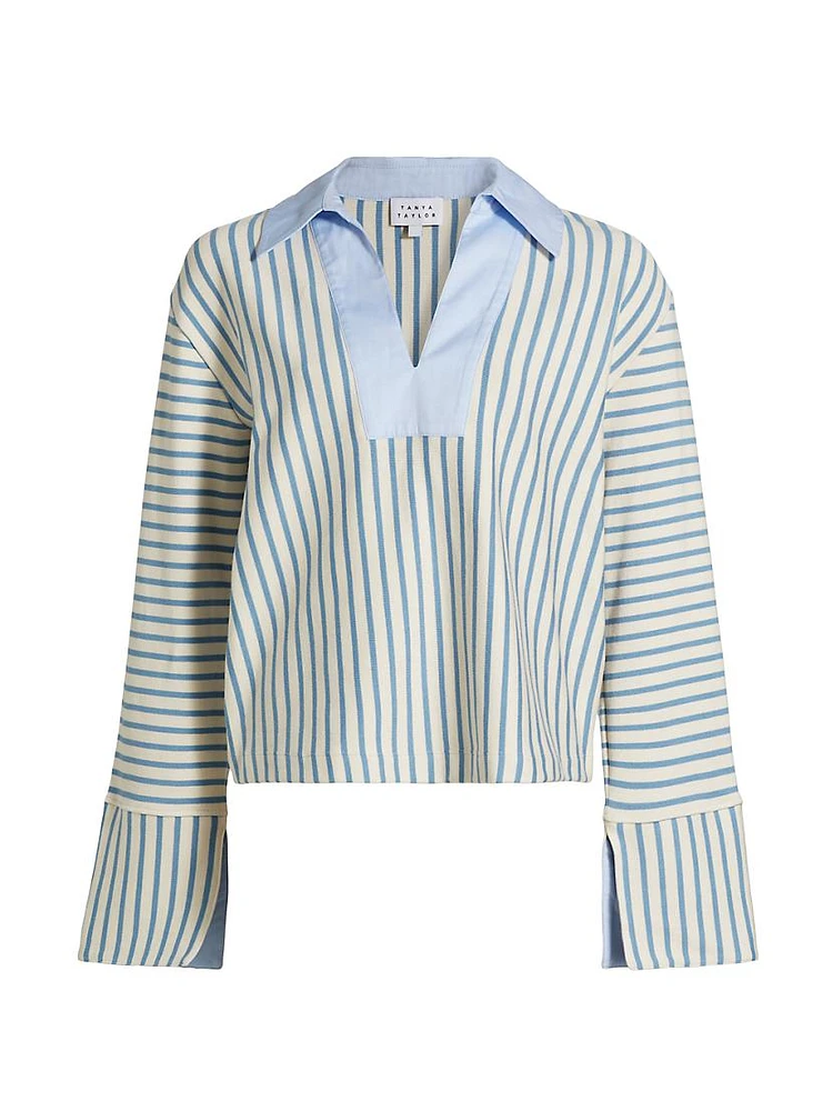 Whitney Striped Long-Sleeve Top