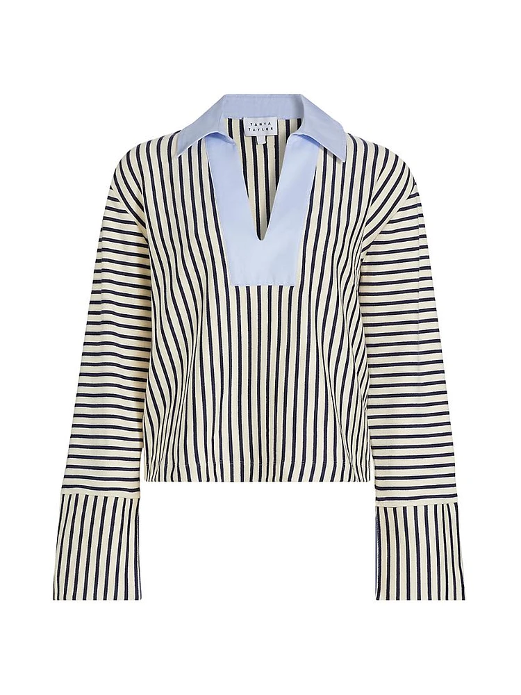 Whitney Striped Long-Sleeve Top