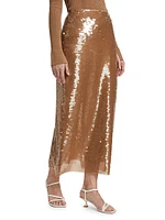 Kiah Sequined Midi-Skirt