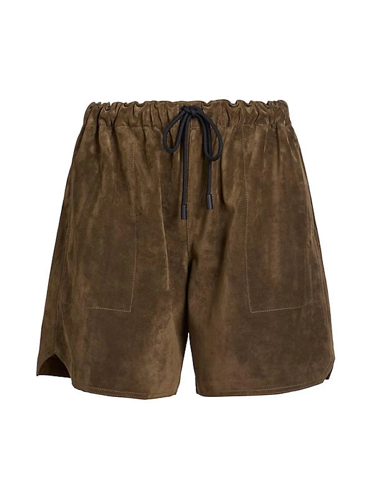 Suede Drawstring Shorts