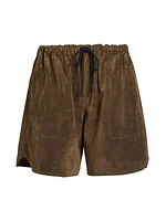 Suede Drawstring Shorts