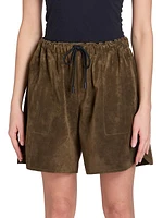 Suede Drawstring Shorts