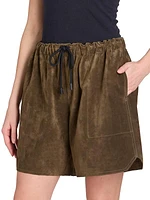 Suede Drawstring Shorts