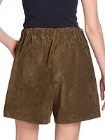 Suede Drawstring Shorts