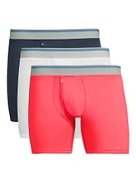 3-Pack 18-Hour Cotton-Blend Boxer Brief Set