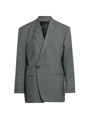 Asymmetric Wool Blazer