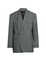 Asymmetric Wool Blazer