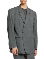 Asymmetric Wool Blazer