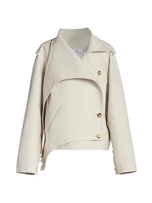 Oblique Short Trench Coat