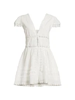 Piper Lace-Trimmed Cotton Minidress